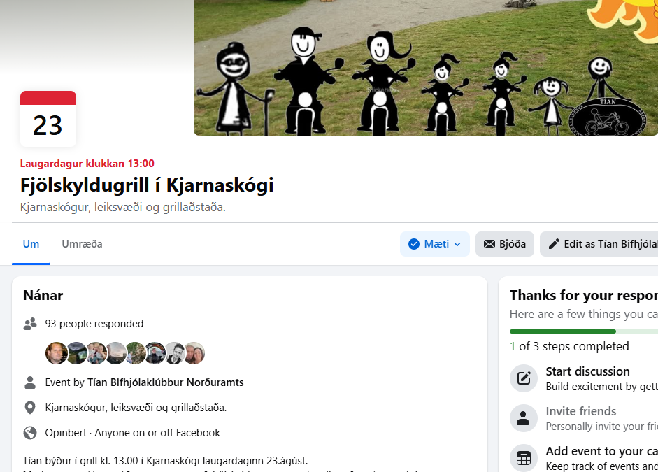 Tían verður með fjölskylduhátíð í Kjarnaskógi.