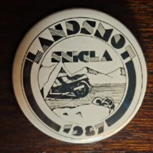 Landsmótmerkið frá fyrsta landsmóti Snigla 1987